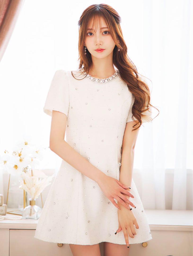 jewels♡ ビジューフレアワンピースドレス