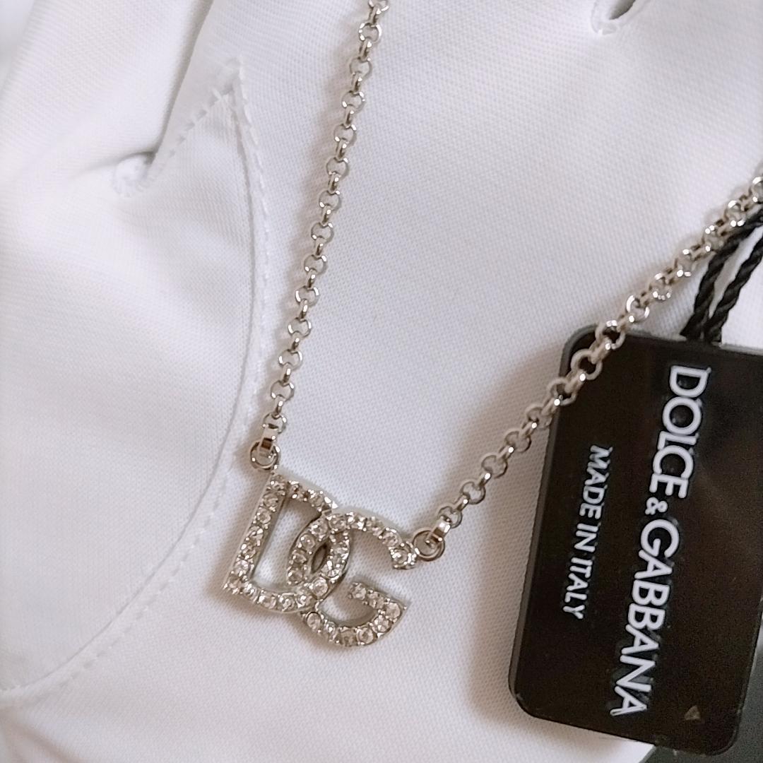 【新品未使用】Dolce & Gabbana ナローチェーンネックレス DGロゴ
