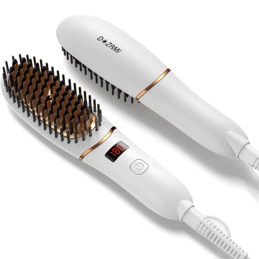 ストレートブラシ ヘアアイロン ヒートブラシ 静電気防止 頭皮ケア 髪質改善