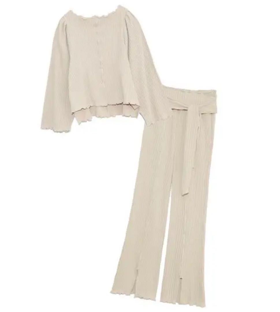 SNIDEL HOME ♡ メローリブトップス u0026 ハイウエストパンツセット