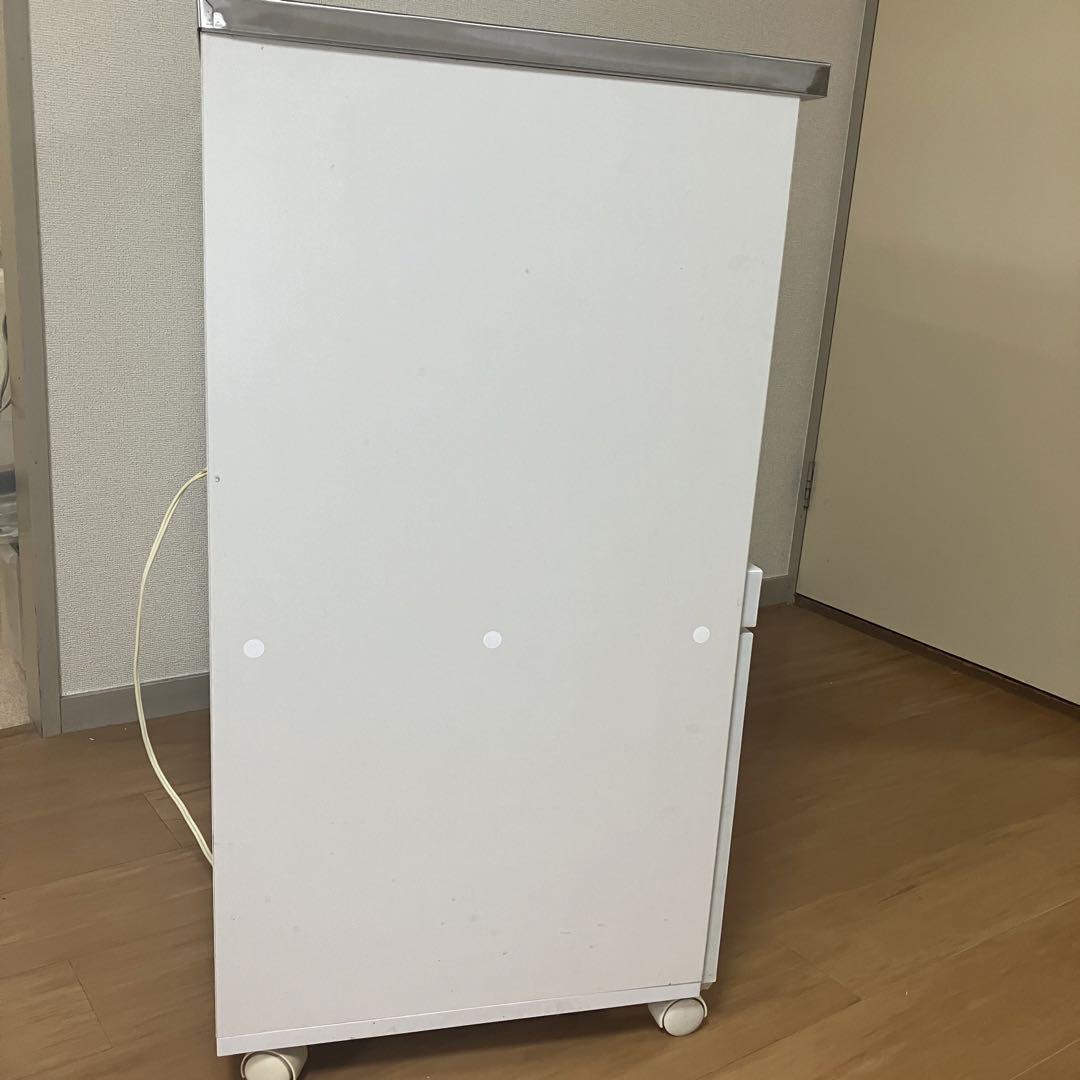 【YAMAZEN】キッチンカウンター　レンジ台　ステンレス天板　ホワイト
