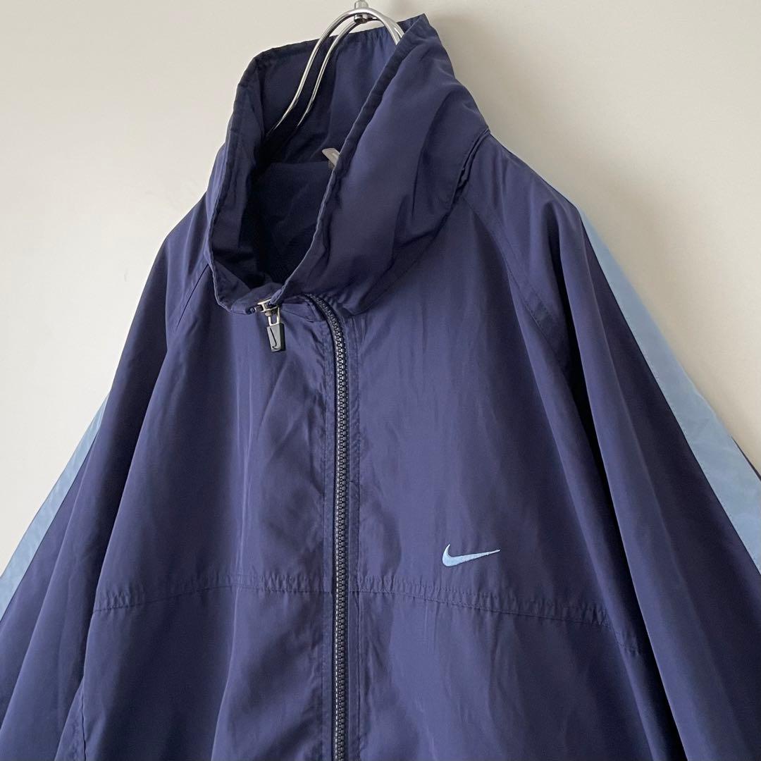 待望☆】 古着 1438 00s 3XL ナイロンジャケット ワンポイント 刺繍