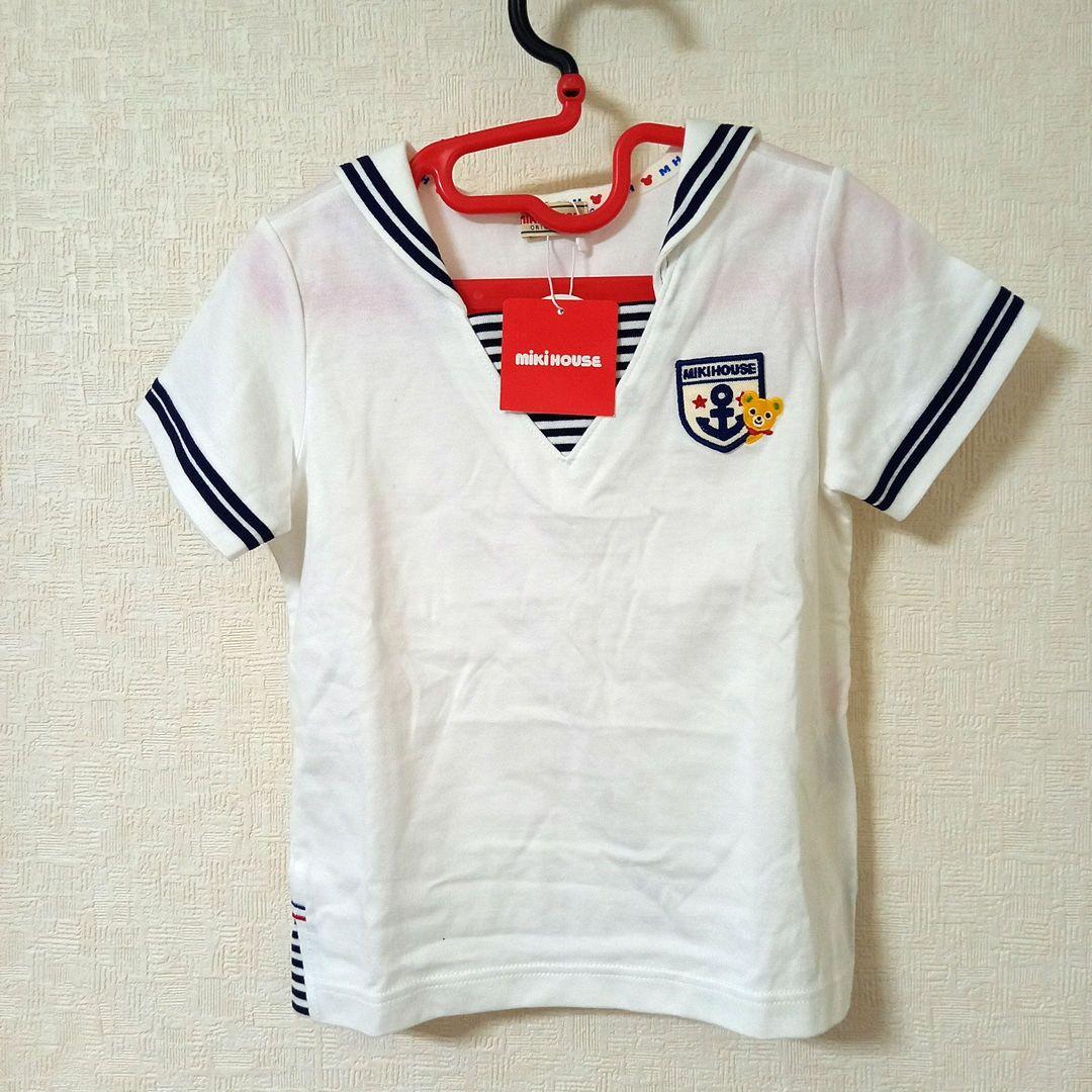 【新品タグ付き】MIKI HOUSE セーラー襟 Tシャツ 100