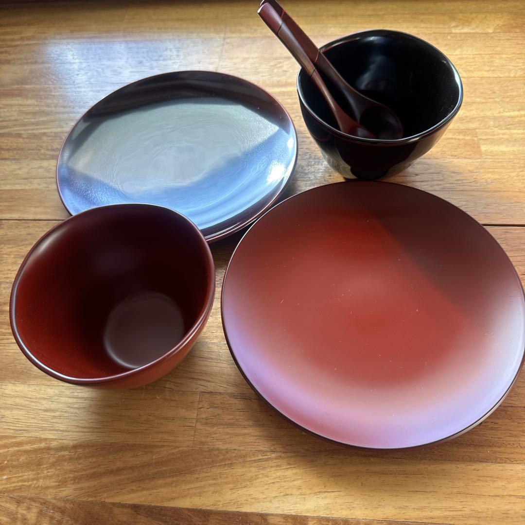 【未使用】越前漆器デザートセット