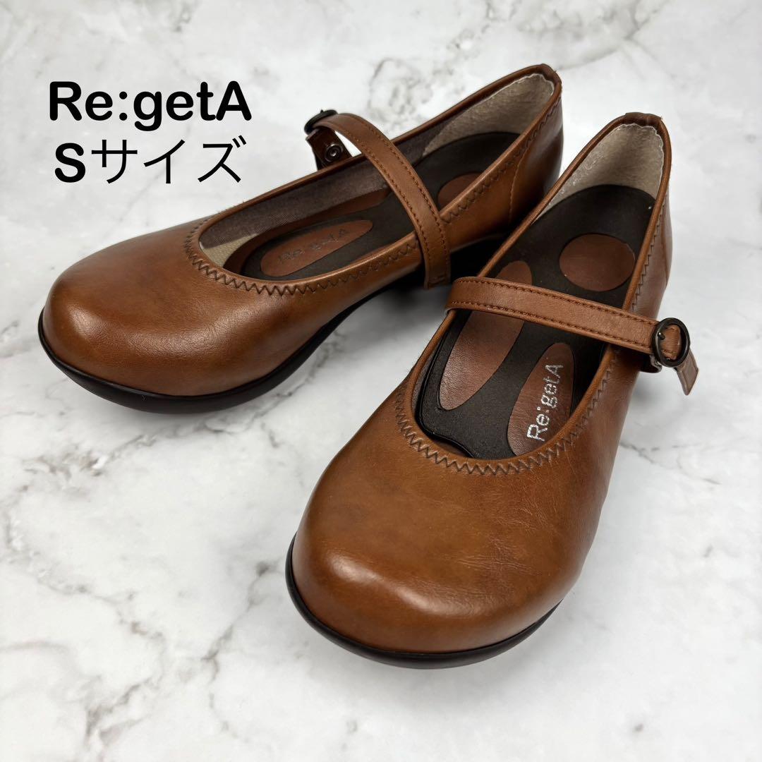 Re:getA リゲッタ 茶色 ストラップ パンプス スリッポン コンフォート