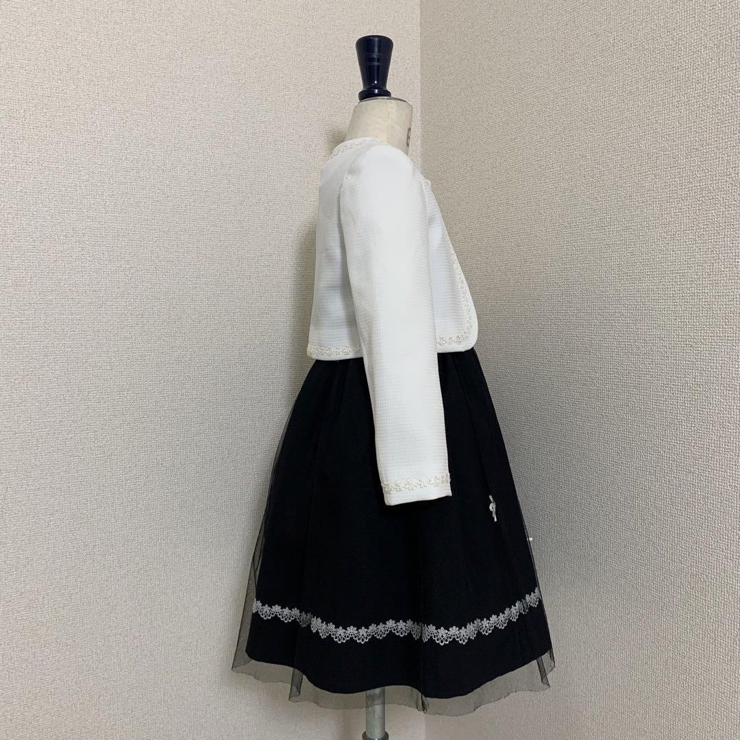 6568.a.v.v 【極美品】フォーマル リボン チュール付き ワンピース