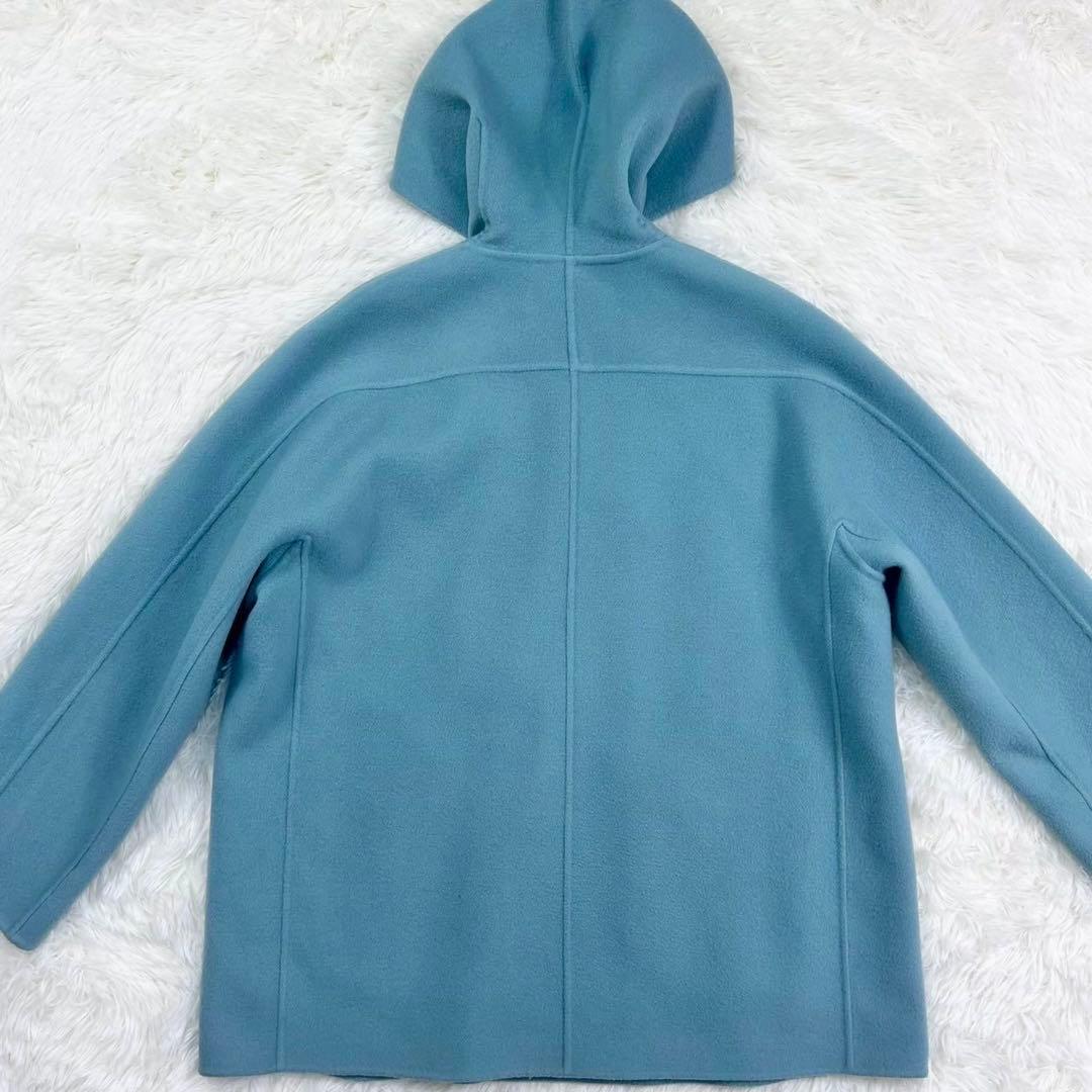 フーテッドショートコート ブルー