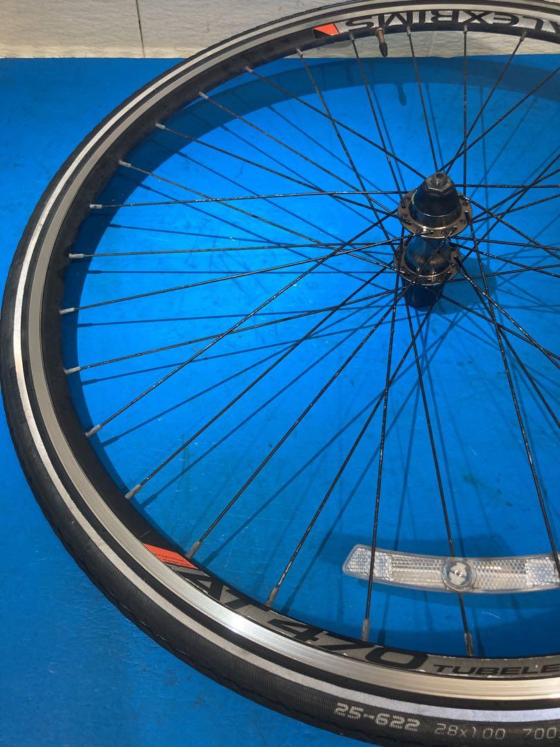 ☆Bianchi AT470 10sフリ− 前後ホイール 25Cタイヤクイック付