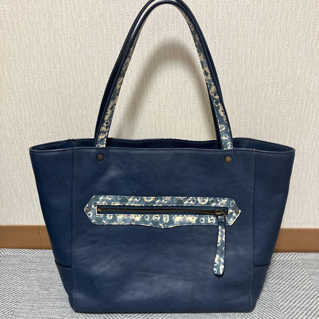 Dakota ネイビー パッチワーク トートバッグ - バッグ新品 通販
