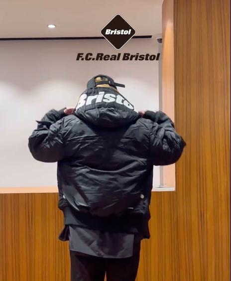新品 23aw FCRB ALPHA HOODED MA-1 BLACK S