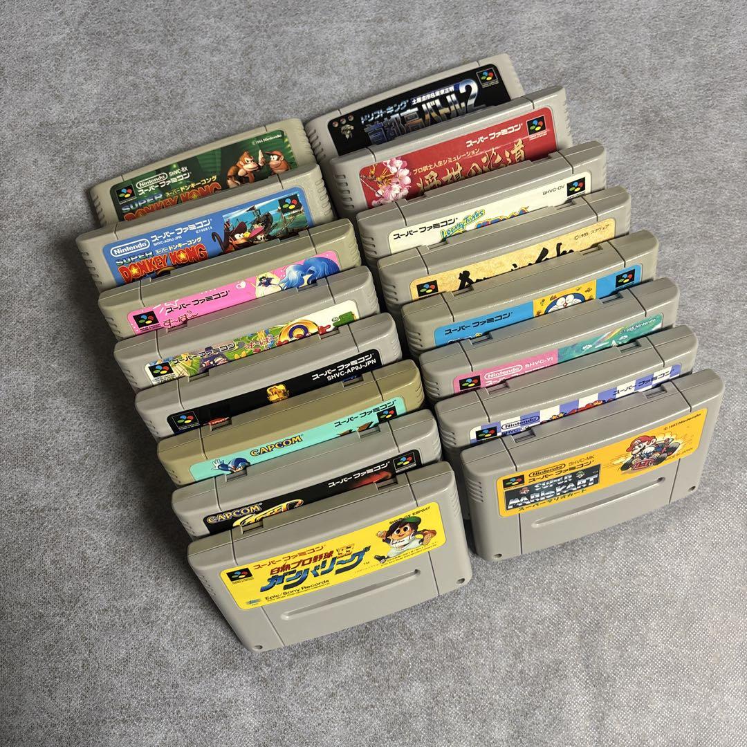 NO.1386 　スーパーファミコン　ソフト１６本まとめ売り 完動品！スーパーファミコン スーファミ ソフト16本付き