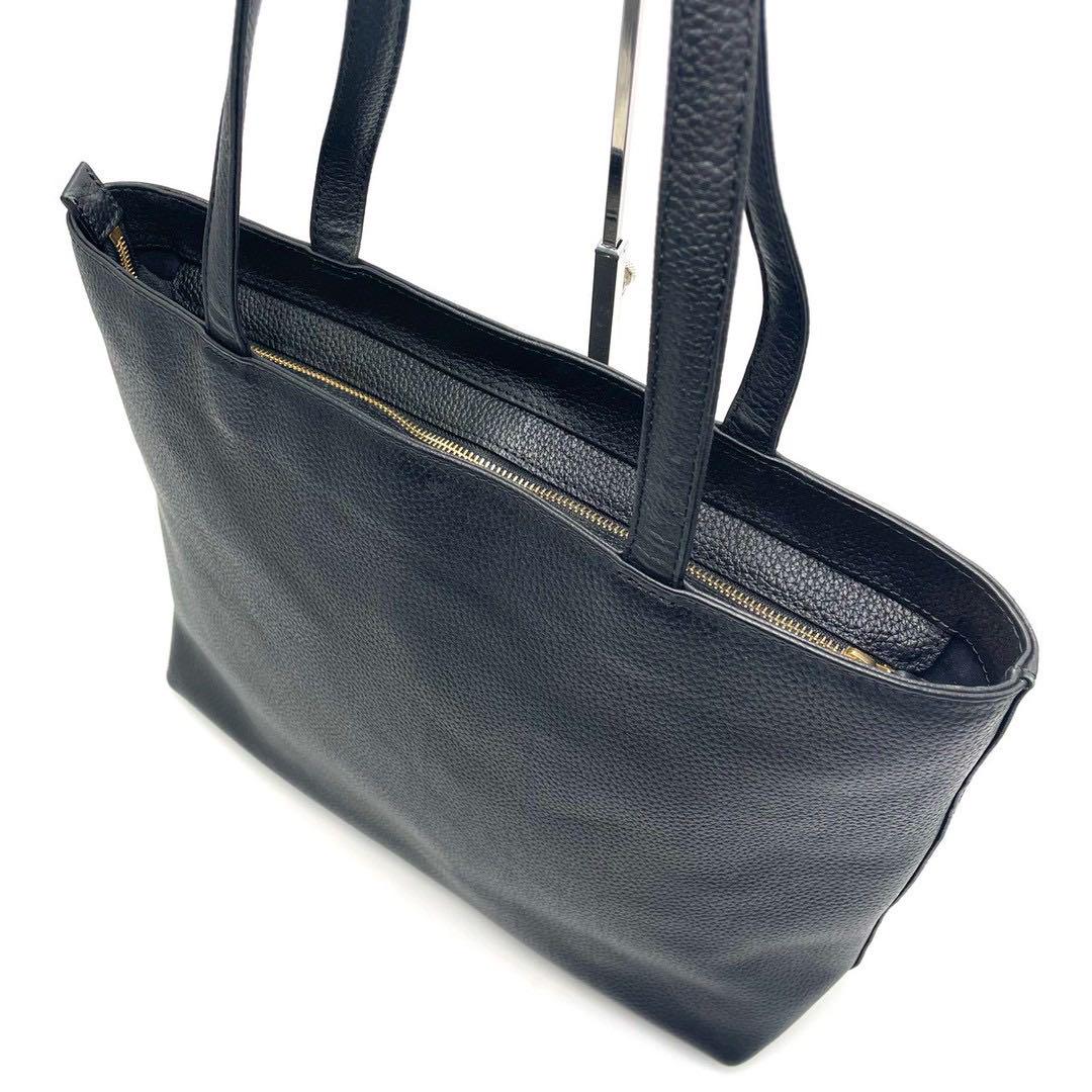 極美品✨　ハッシュタグ レザー トートバッグ 肩掛け A4可　大容量　黒