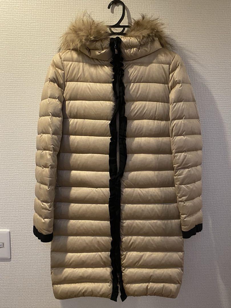 LANVIN ベージュ ファー付きロングコート 38 LANVIN ベージュ ファー付きロングコート 38