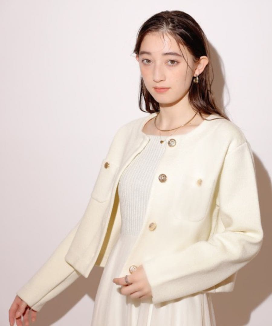 2025リランドチュール フラッポケットニットブルゾンM Rirandture