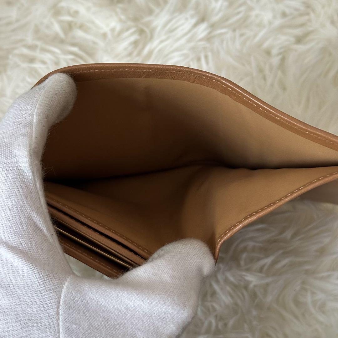 ✨️美品✨️ セリーヌ マカダム柄 がま口 二つ折り財布 PVC レザー ベージュ