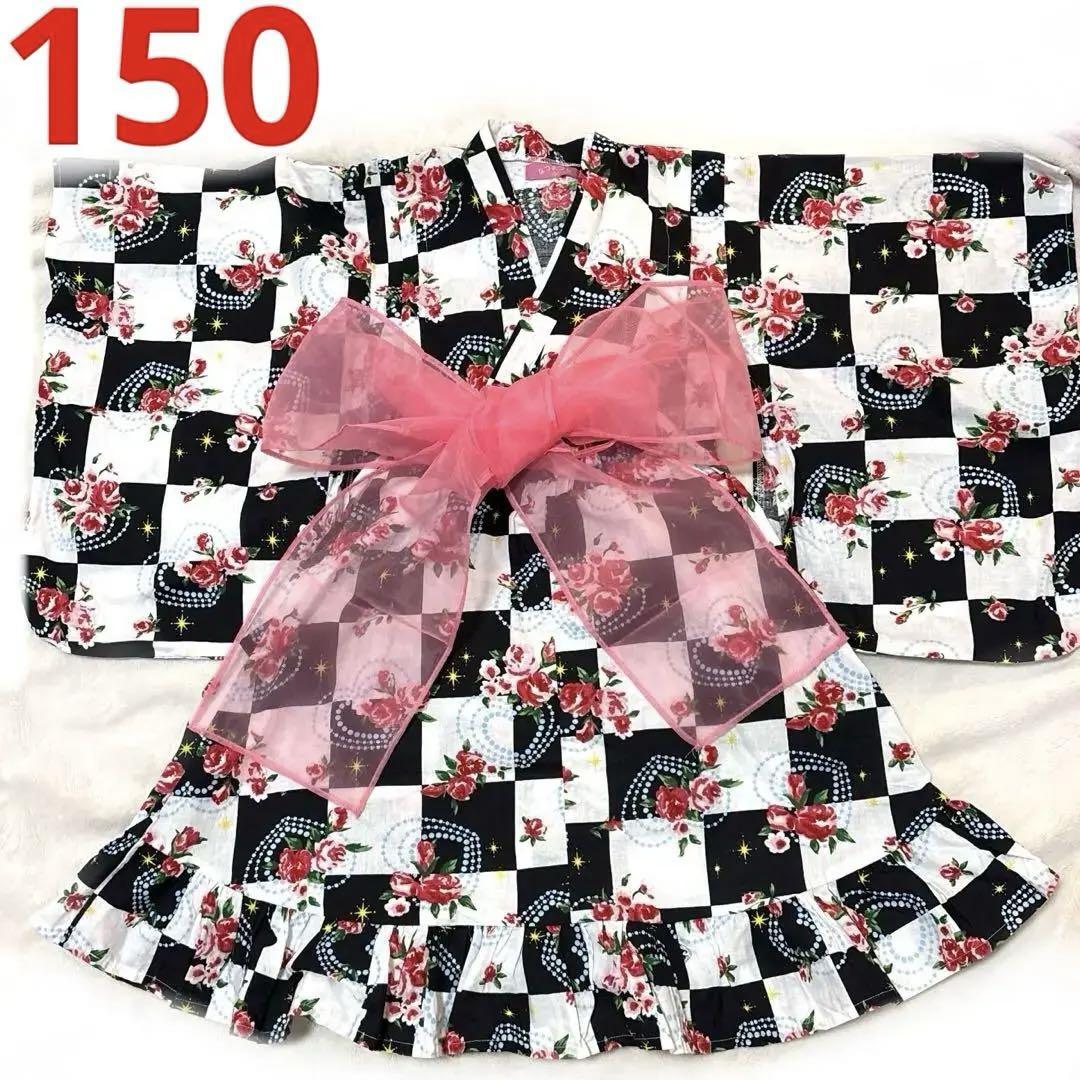 【新品未使用】150姫ギャル 浴衣 甚平 地雷系 量産型y2k 浴衣ドレス 美品】150 姫ギャル 浴衣 甚平 地雷系 量産型y2k 浴衣ドレス