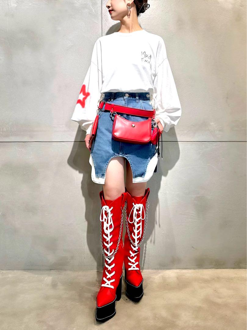 パメオポーズ　DENIM MICRO MINISKIRT