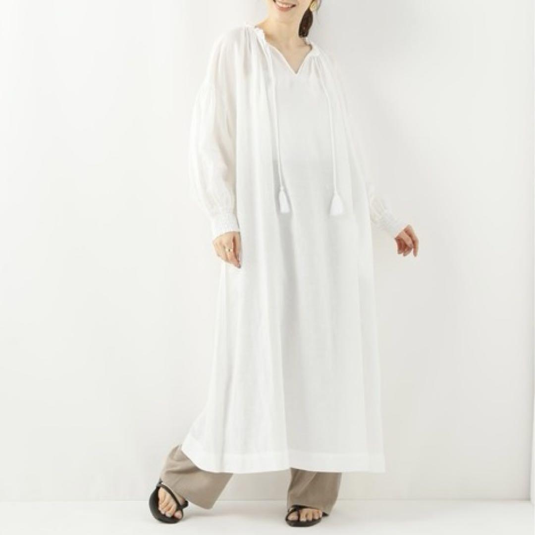 【美品✨】メゾンイエナ リネン コットン 長袖 カフタン ワンピース 20SS