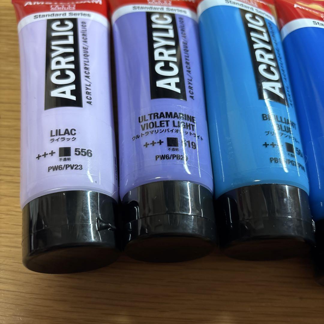 アクリル絵の具　120ml 6本　アムステルダム　ブルー　パープル　新品未開封 アクリル絵の具 120ml 6本 アムステルダム ブルー パープル 新品