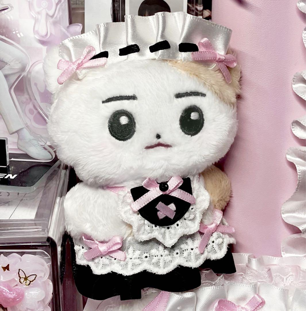 ヘッドドレス ぬい服 ぬいぐるみ 韓国 ピンク 黒 前掛け