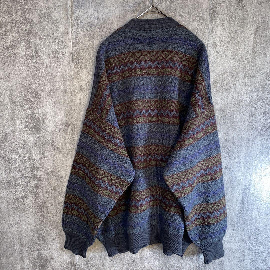 【イタリア製】IL GRANCHIO ヴィンテージ 総柄 ニット カーディガン 【イタリア製】IL GRANCHIO ヴィンテージ 総柄 ニット カーディガン