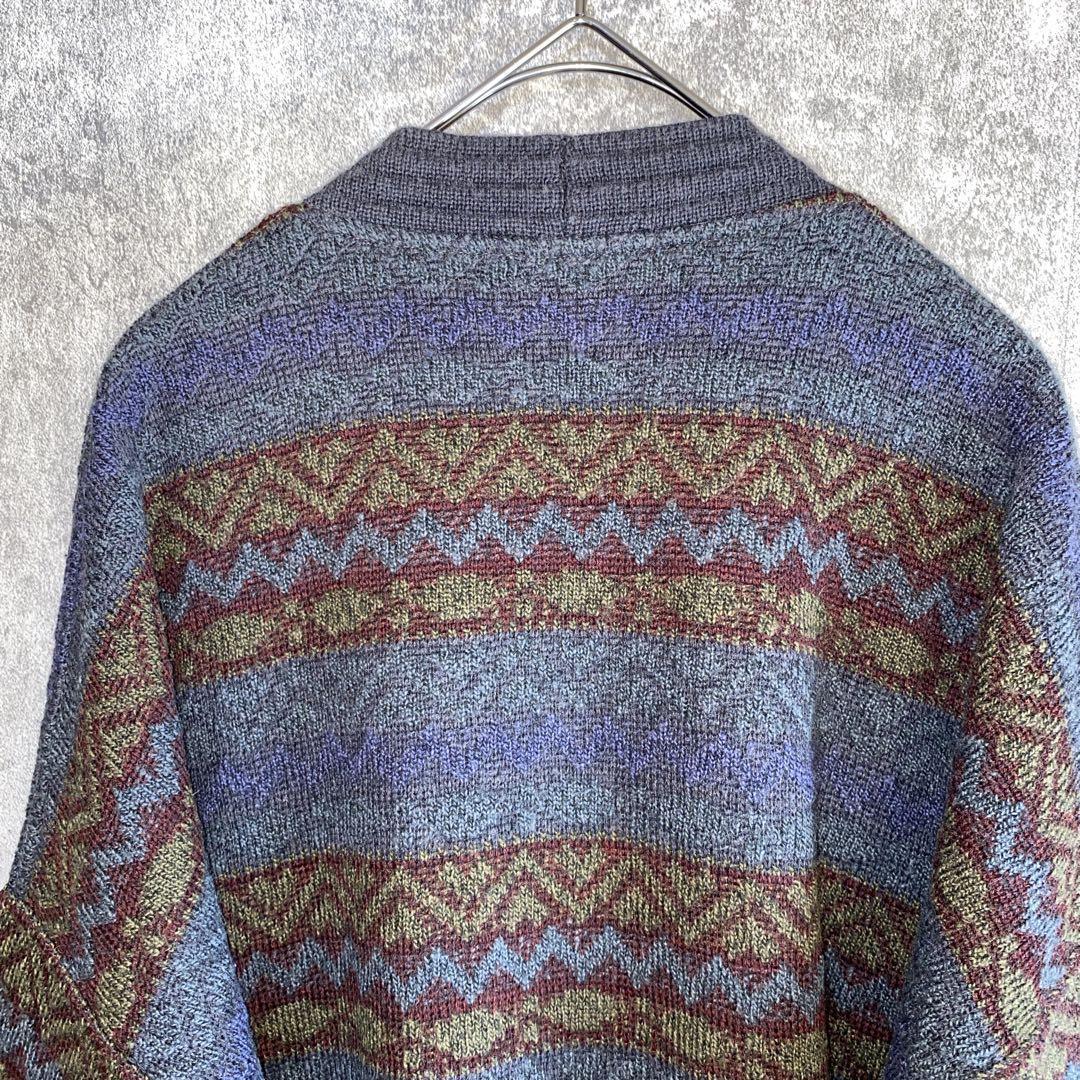 【イタリア製】IL GRANCHIO ヴィンテージ 総柄 ニット カーディガン 【イタリア製】IL GRANCHIO ヴィンテージ 総柄 ニット カーディガン