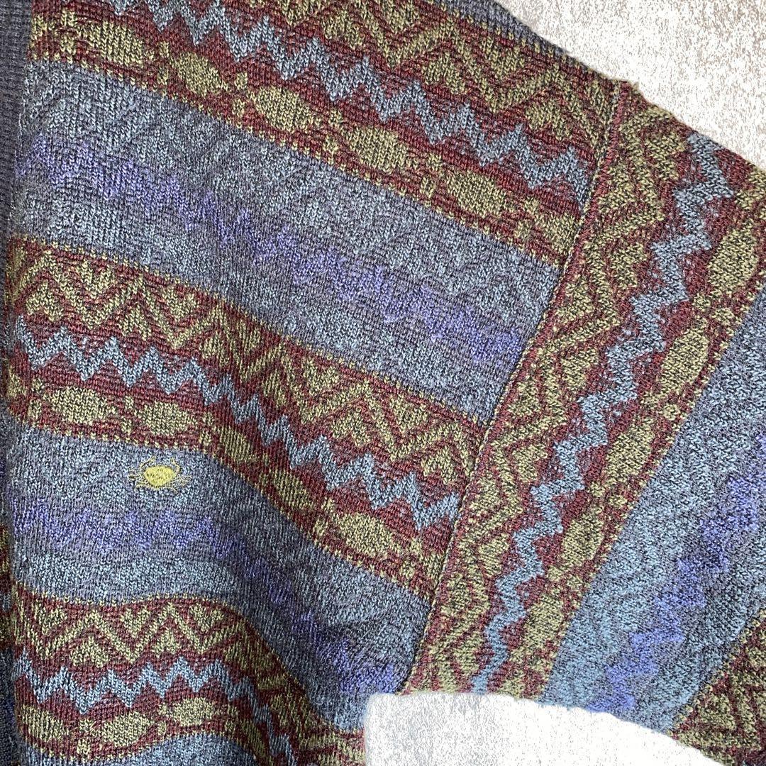 【イタリア製】IL GRANCHIO ヴィンテージ 総柄 ニット カーディガン 【イタリア製】IL GRANCHIO ヴィンテージ 総柄 ニット カーディガン