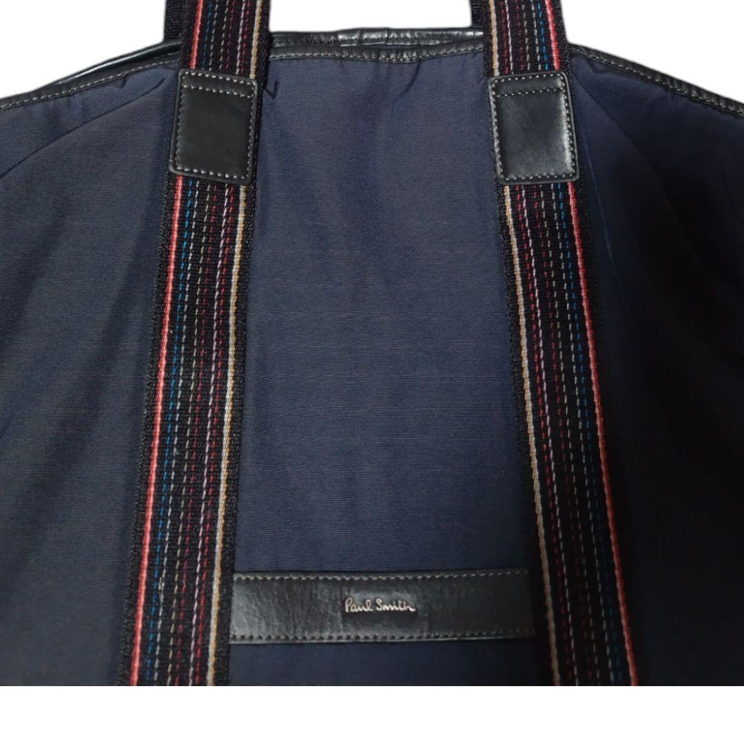 Paul Smith ポールスミス　トートバッグ　マルチストライプ　紺色