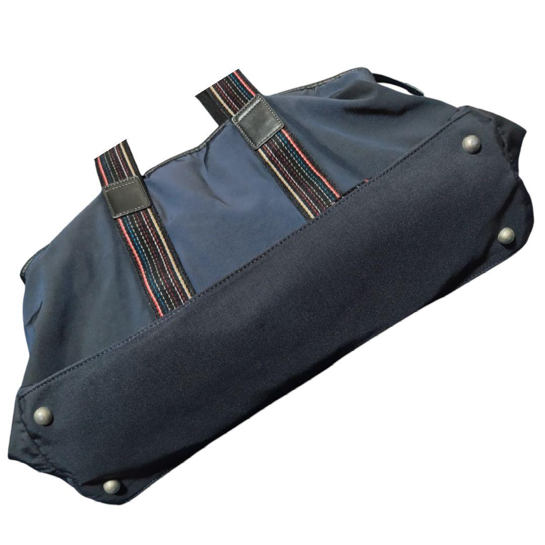 Paul Smith ポールスミス　トートバッグ　マルチストライプ　紺色
