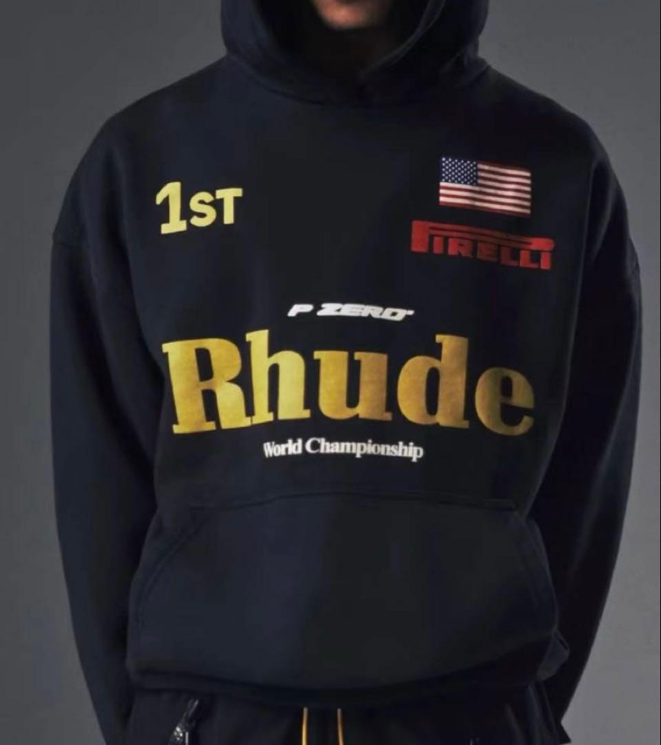 RHUDE ブラックパーカー