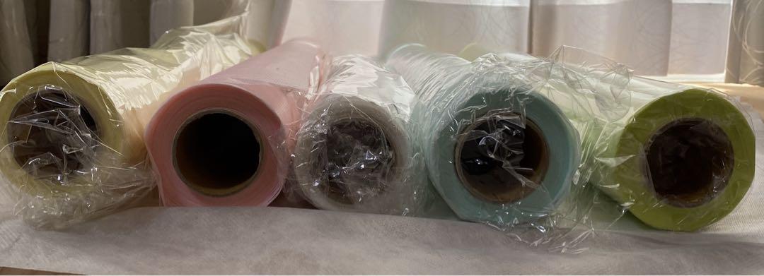 ラッピング　不織布　5色セット　白　ピンク　黄色　きみどり　水色