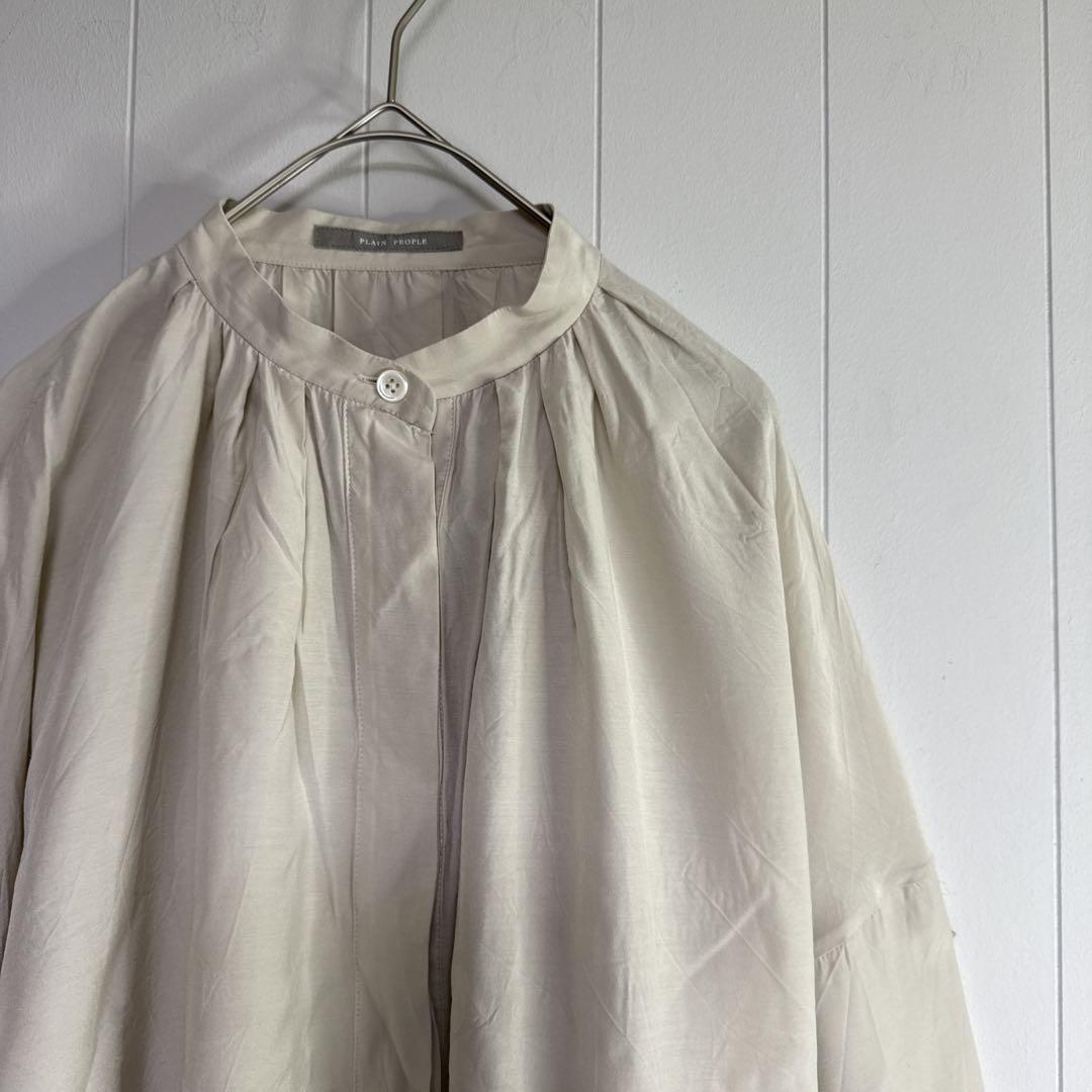 美品 PLAIN PEOPLE デザインシャツブラウス 日本製 - トップス