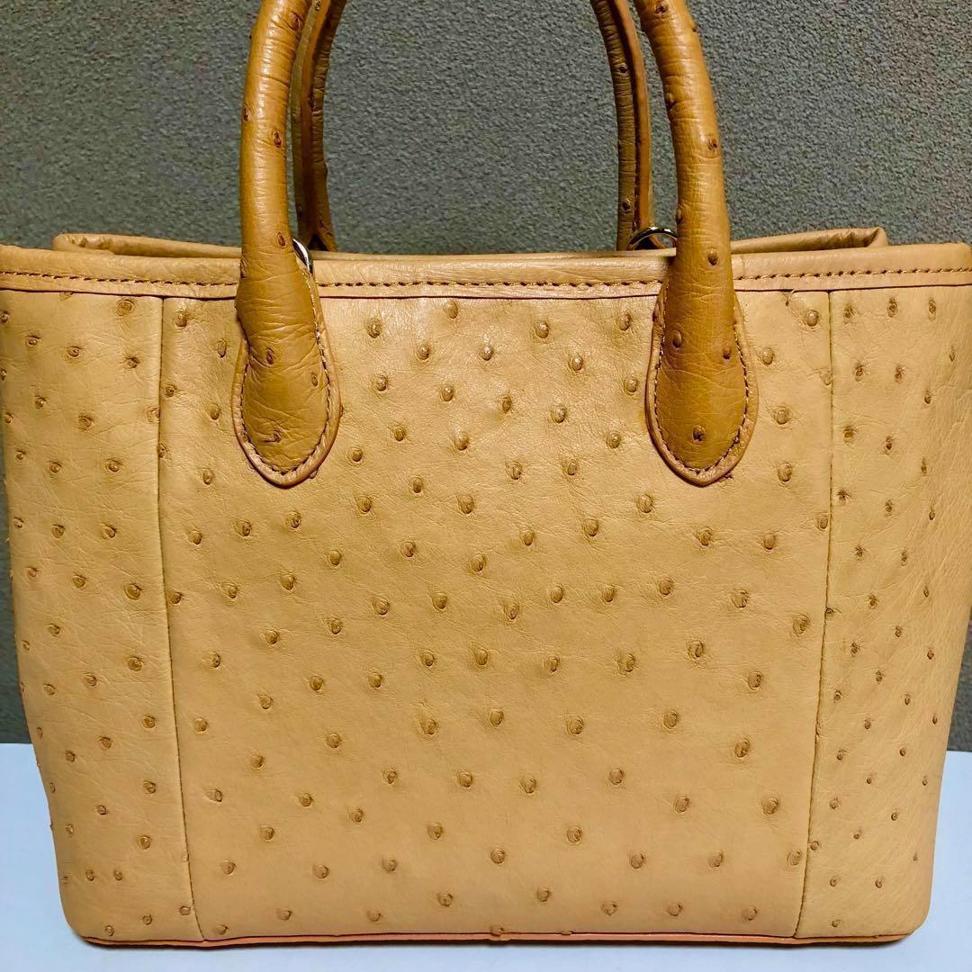 美品　本革　RODANIA オーストリッチ　2WAY ハンドバッグ　ロダニア