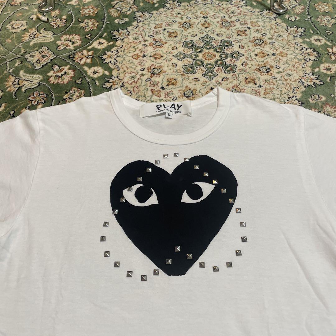 COMME des GARÇONS PLAYハート型ロゴインクジェットTシャツS