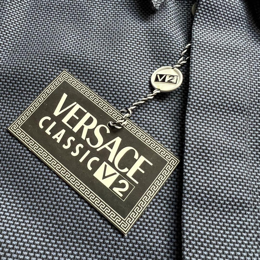 VERSACE CLASSC　バスケットウィーブ　装飾・比翼ボタンシャツ　未使用