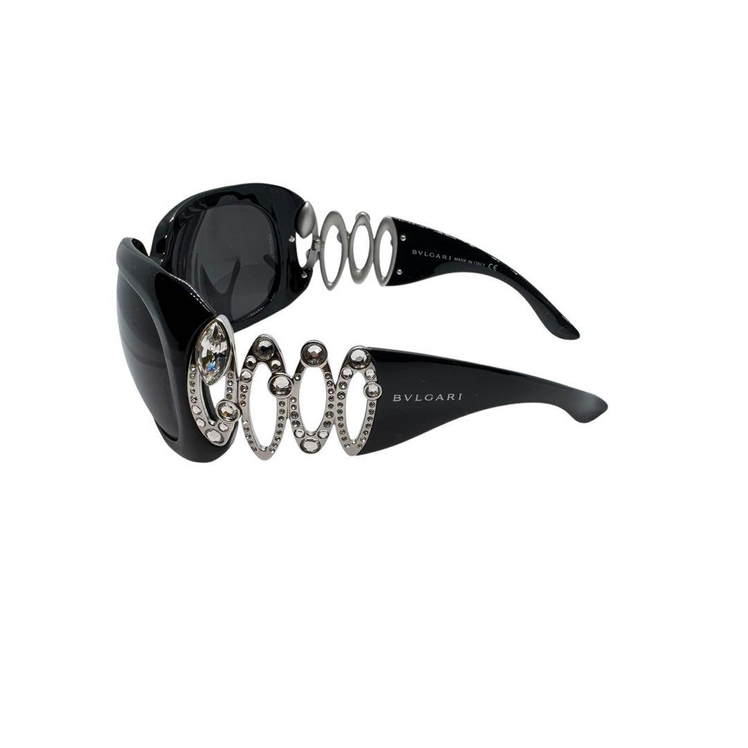 【BVLGARI】 サングラス　8016-B 4連リング　ビジュー装飾　鑑定済み 美品 BVLGARI サングラス 8016-B 4連リング ビジュー
