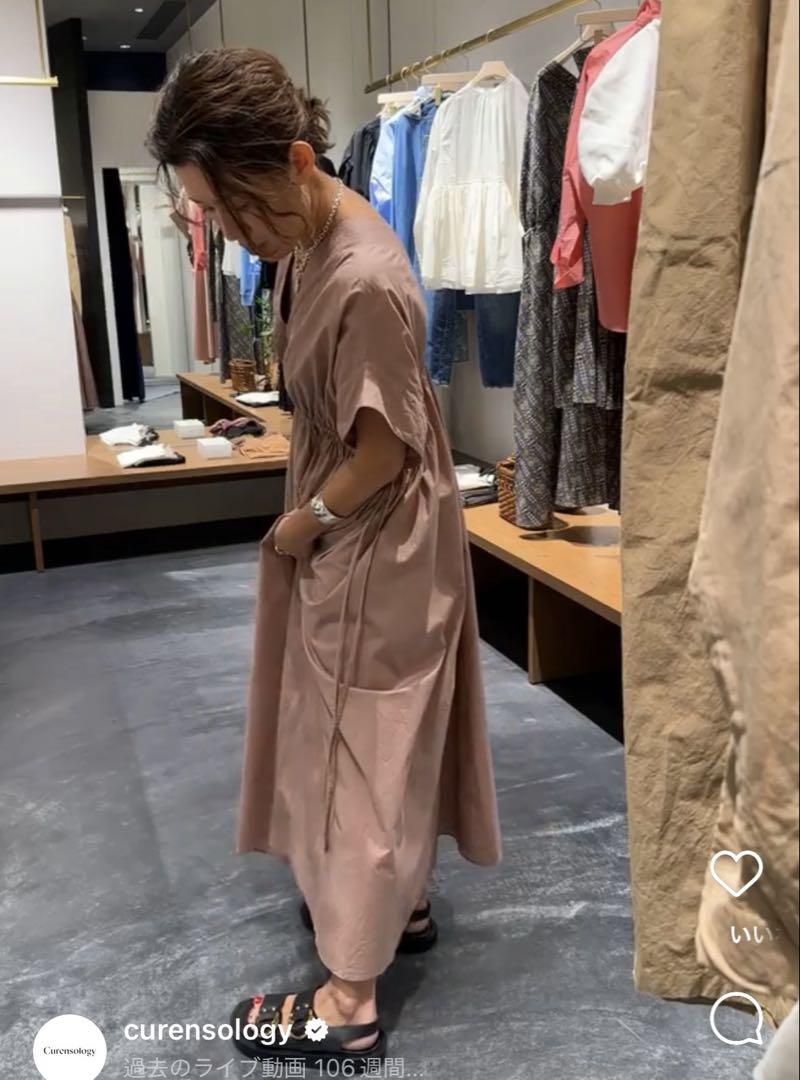 Curensology カレンソロジー 名古屋限定ピンク　タックフレアワンピース Curensology カレンソロジー 名古屋限定ピンク タックフレア