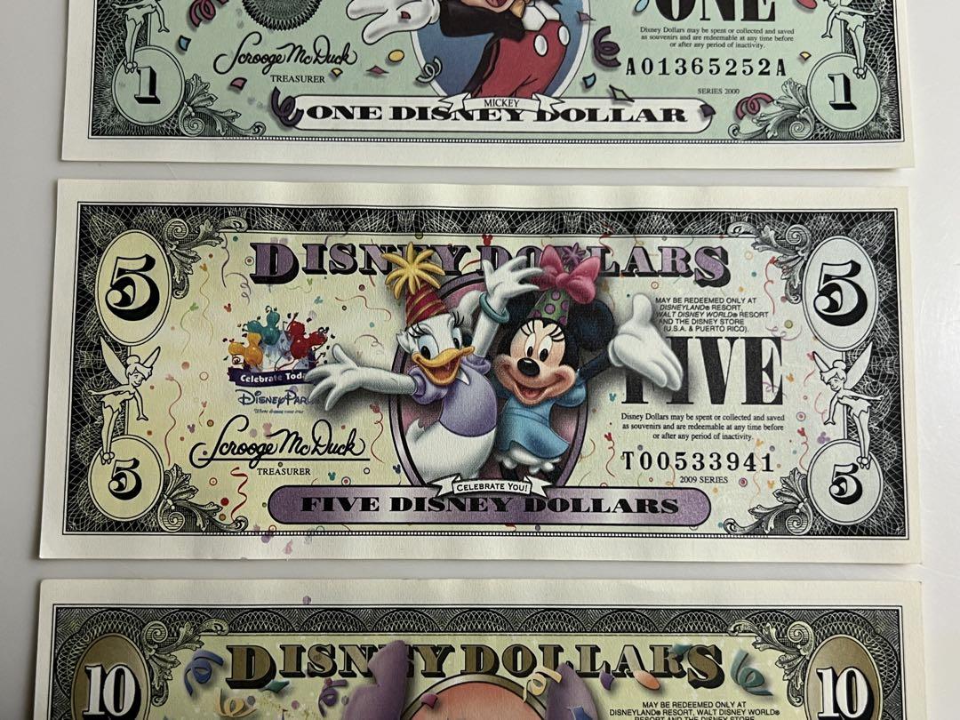 ディズニーダラーズ 3枚セット 1ドル 5ドル 10ドル 記念紙幣