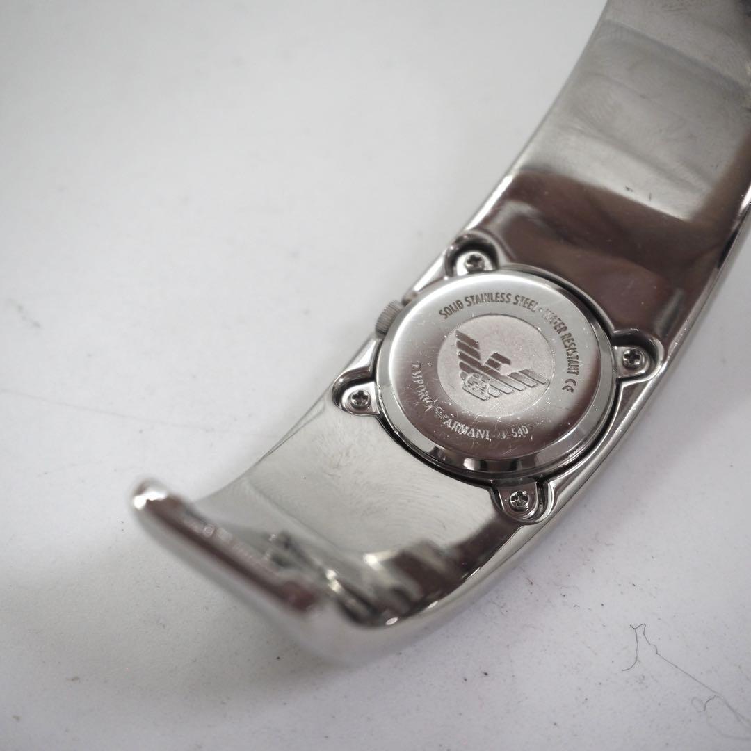 570【美品】エンポリオアルマーニ　時計　バングル シルバー レディース腕時計