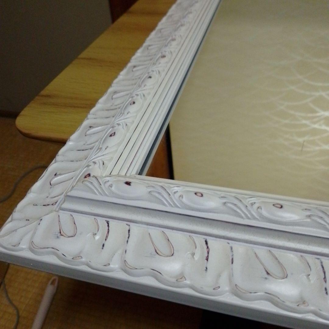 アンティーク 壁掛け 鏡 シャビー 姿見 57cm×81.5cm