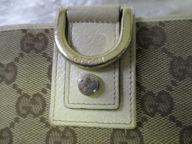 GUCCI グッチ 茶系×ベージュ2つ折り財布