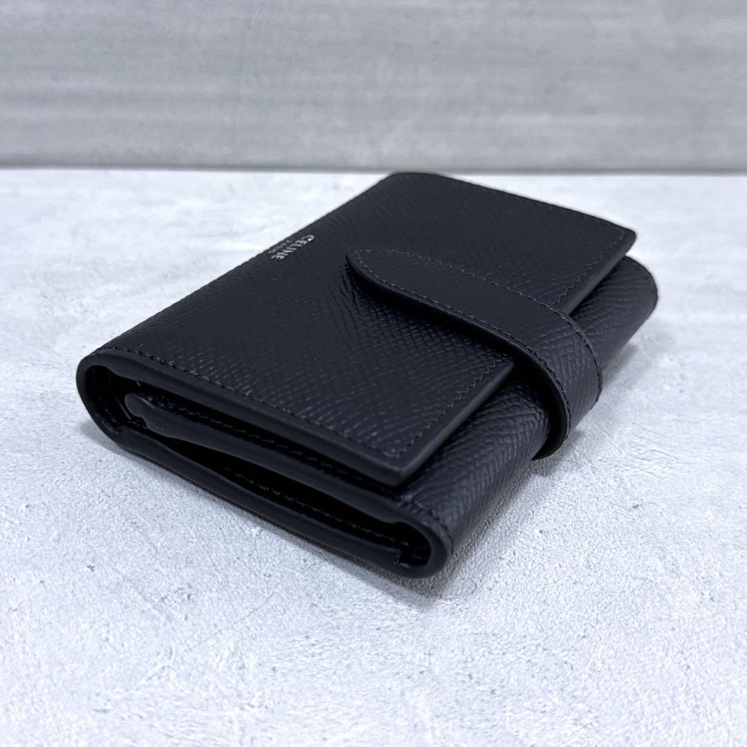 新品 CELINE セリーヌ ファインストラップウォレット ブラック 三つ折り