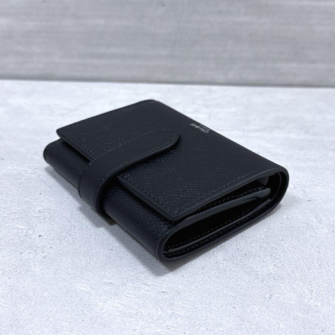 新品 CELINE セリーヌ ファインストラップウォレット ブラック 三つ折り