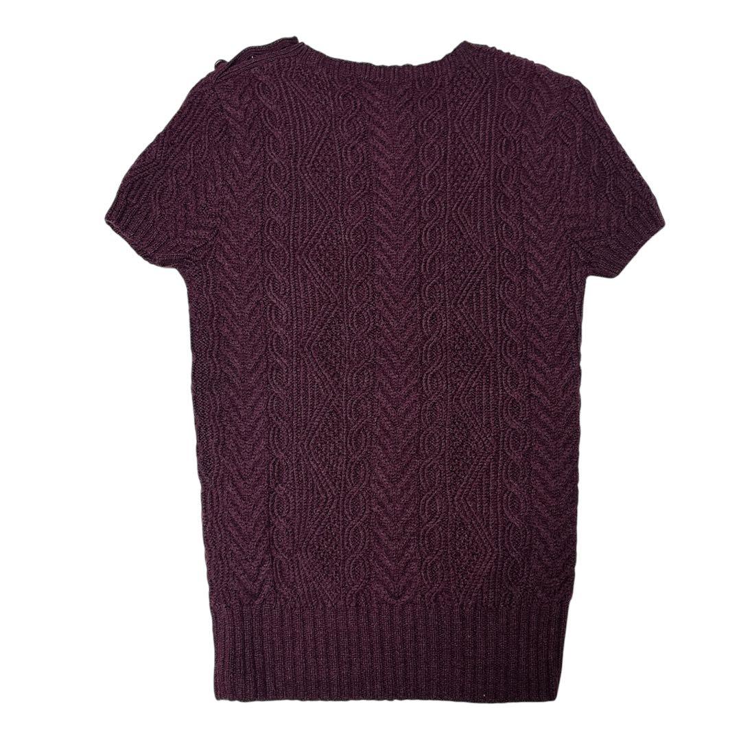 美品　RALPH LAUREN ポロラルフローレン　半袖ケーブルニット　クルミ