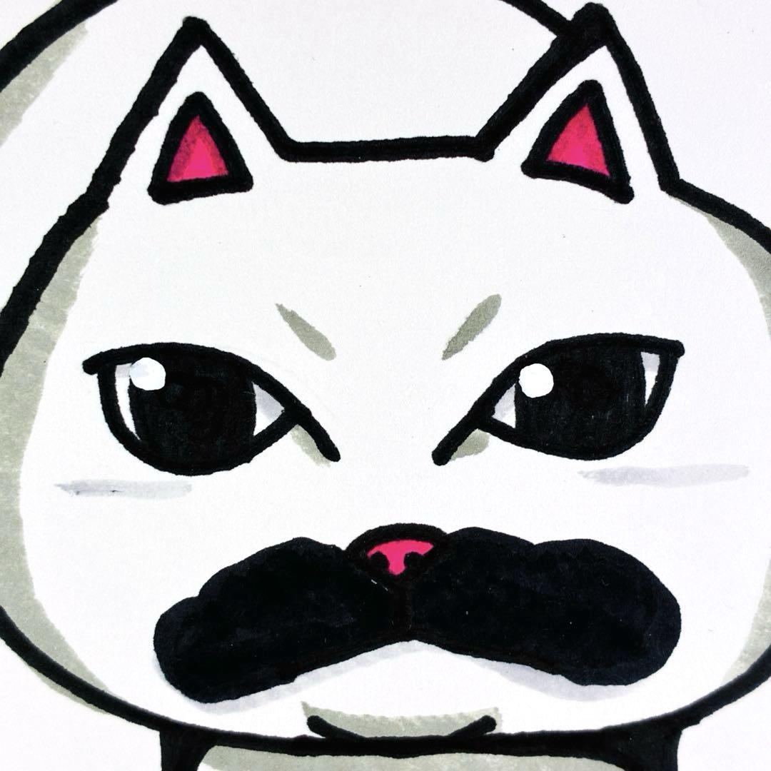 NEKOZENEKO猫背ねこ 手描き 猫 イラスト クレヨン アクリル 原画 NEKOZENEKO（猫背ねこ） ポストカード - メルカリ