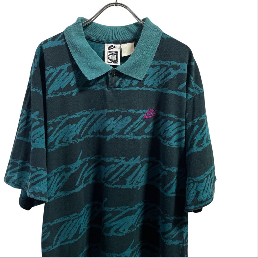 90s Nike ポロシャツ　チャレンジコート　総柄　アガシ　M