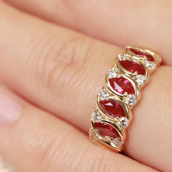 0.85ct ルビー ダイヤモンドリング k18