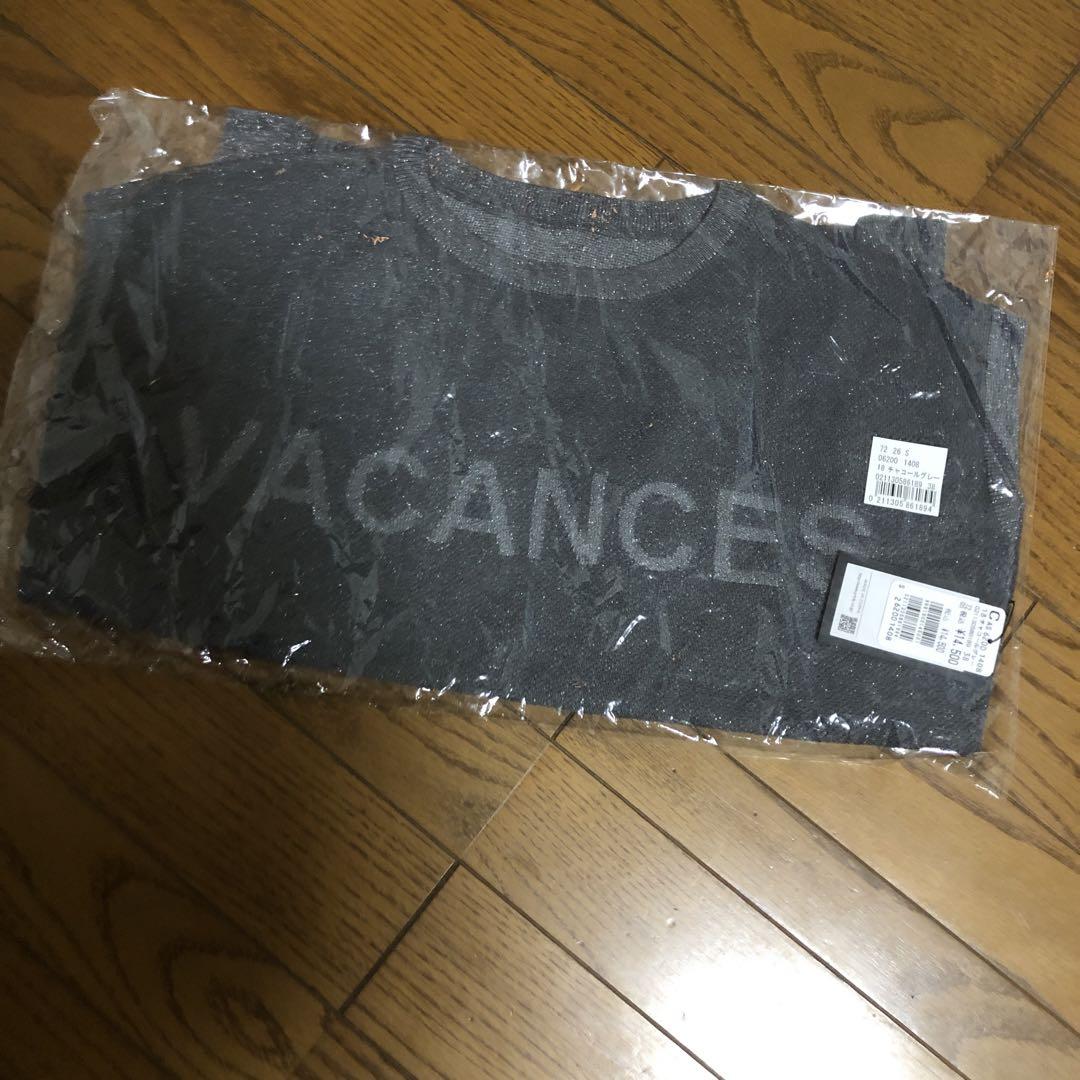 新品タグ付14500円 SCOTCLUB ニット チャコールグレー スコットクラブ SCOTCLUB ローゲージロゴサマーニット