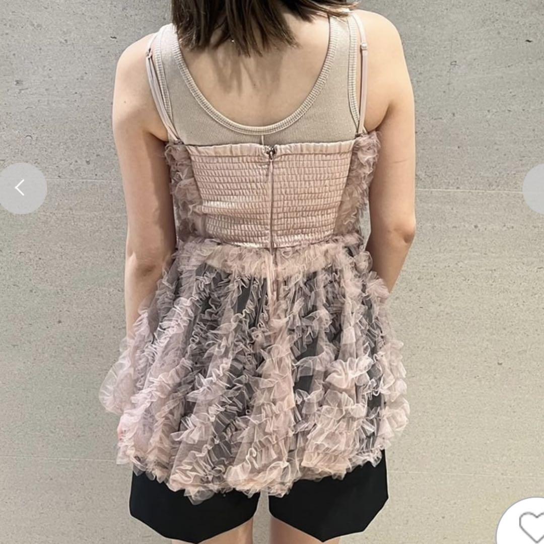 SNIDEL スナイデル チュール刺繍ベアペプラム トップス
