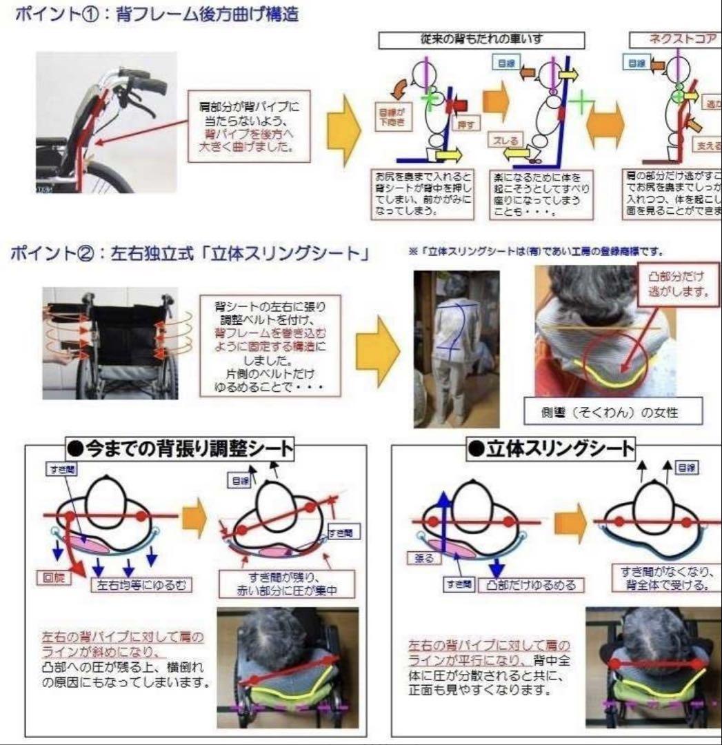 松永製作所 NEXT-51B ネクストコア・アジャスト 自走式車いす 多機能